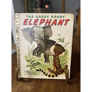 The Saggy Baggy Elephant Little Golden Book 1947 Simon & Schuster VTG Early Prin